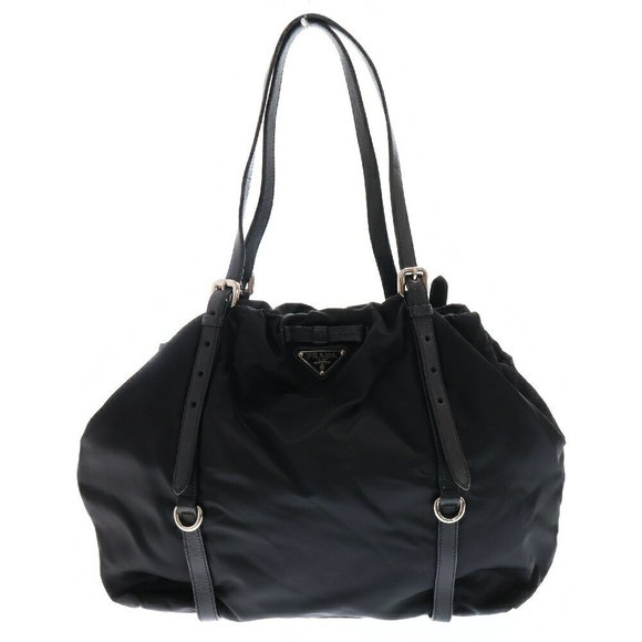 Prada Jacquard Nylon Handbag Ribbon Black - Picture 1 of 6